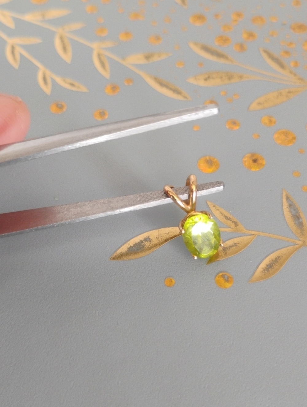 Peridot 14 K Gold Pendant - Picture 2 of 7